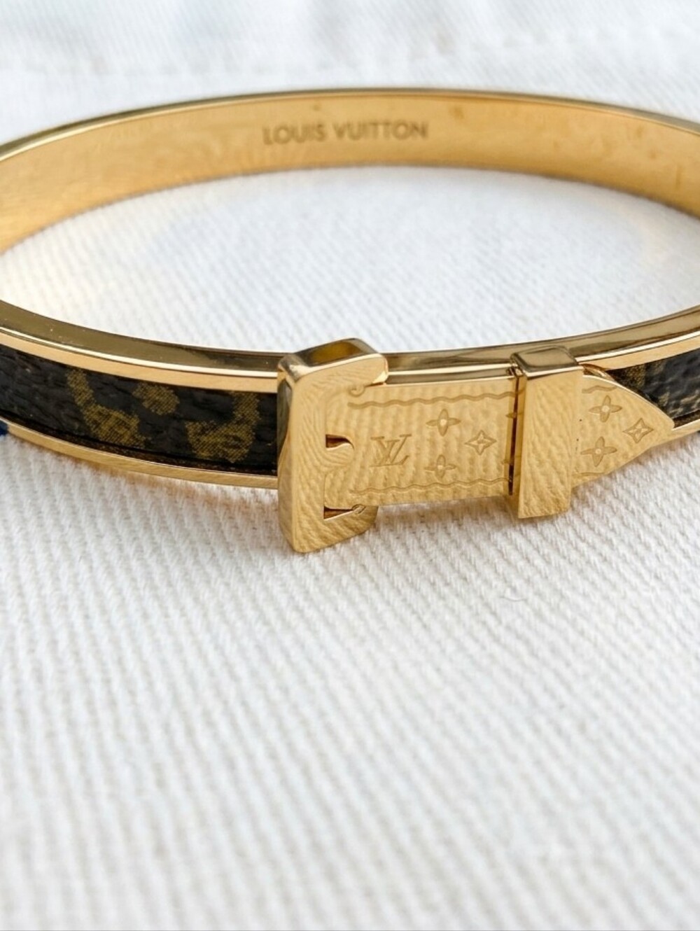 High-end 🤎🟤 Brown Monogram + Gold Bangle Bracelet w/Box